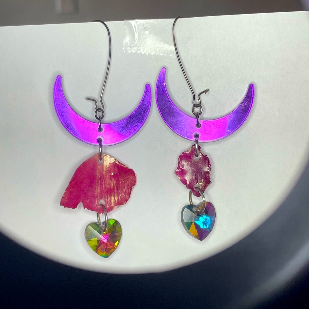 MOON & ROSE PETAL MAGIC FAIRY EARRINGS